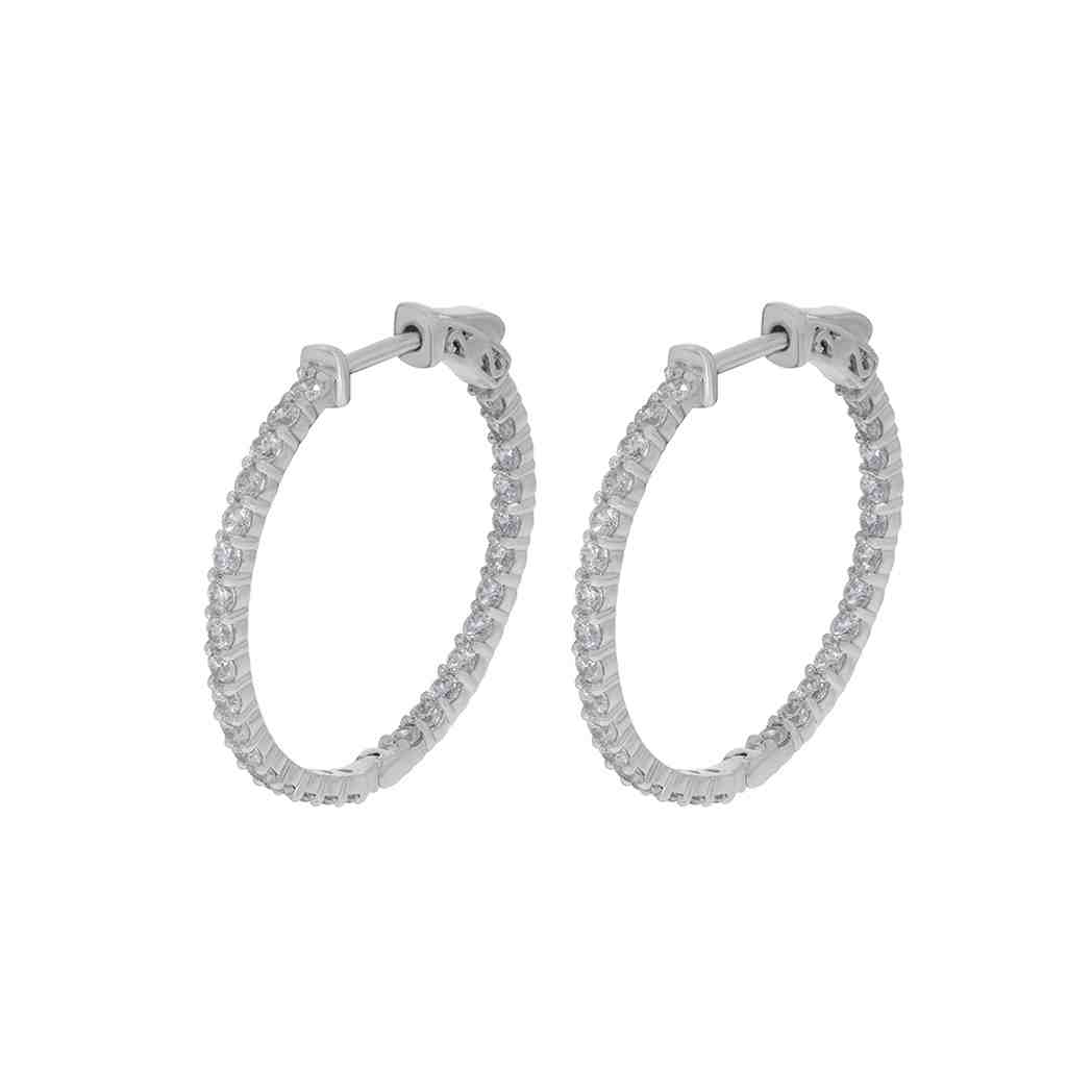 Huggie Hoop Inside Outside Diamond Earrings ER36A200MM26